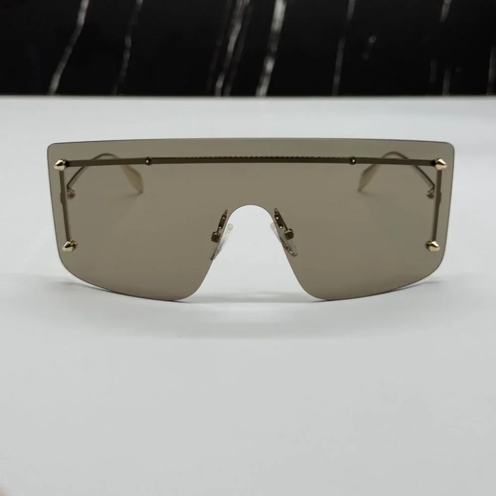 NEW AM0412S 002 ALEXANDER MCQUEEN SHIELD UNISEX SUNGLASSES